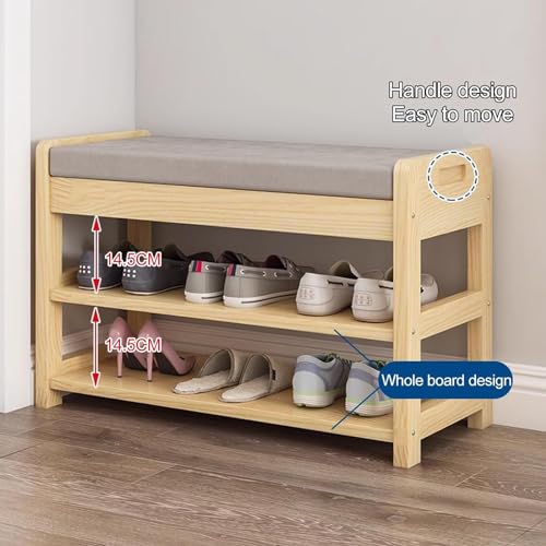 N/A 2 Layers Shoe Benches Entryway, with Storage, Shoe Stool Storage Tipping Bucket, Entryway Shoe Cabinet Shoe Bench for Living Room, Bedroom, M