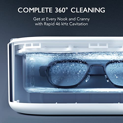 CO-Z Ultrasonic Jewellery Cleaner,46kHz 360 mL Ultrasonic Cleaner with Stainless Steel Basin, 18W Sonic Cleaner for Eyeglasses, Rings, Watch, Coi