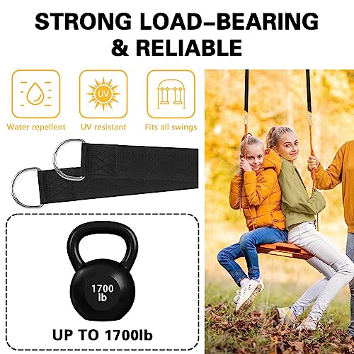 flintronic Tree Swing Straps Hanging Kit, Hammock Straps Tree Swing Straps, Swing Seat & Attachments, Ultra Strong 1.5M Hammock Strap Holds 1700l
