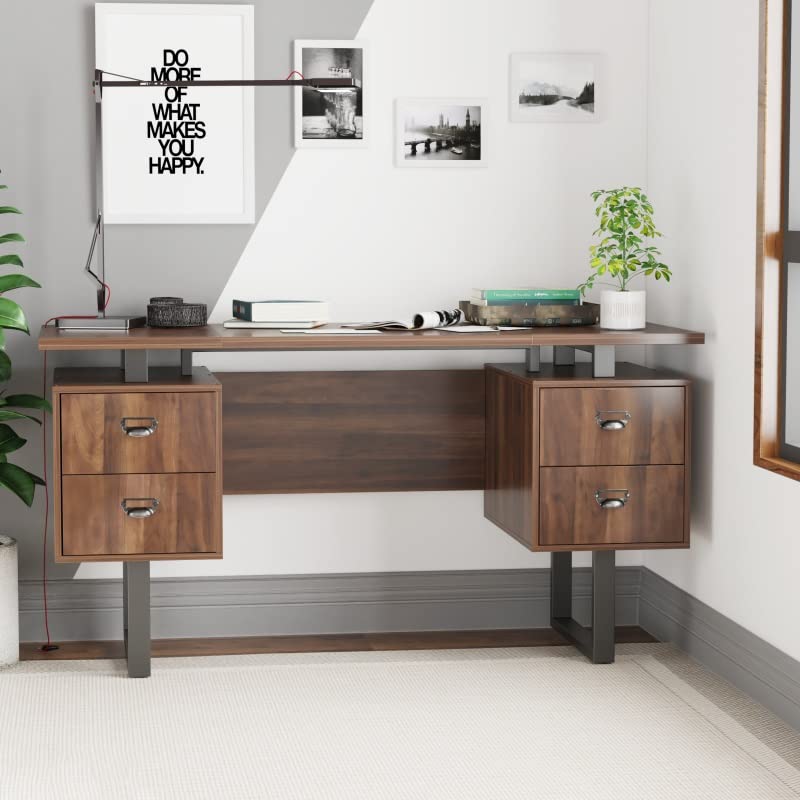 N/A 4 Drawer Home Office Computer Desk Study Desk Dormitory Workbench Bedroom Living Room Office Furniture (Color : A)