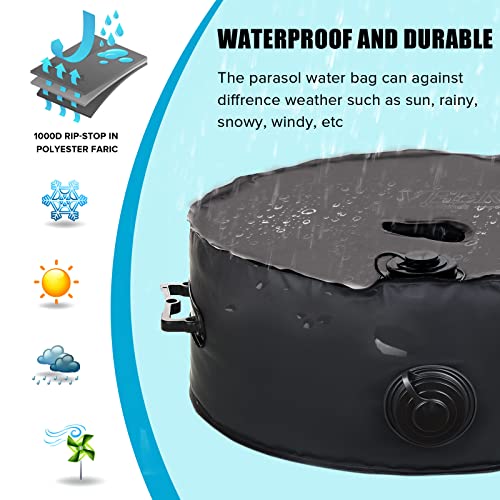 RELEDESA 1000D Round Umbrella Base Weight Bag, Up to 50 lbs Water, Parasol Base Weights Bag with 2 Handles, Suitable for 3.15" Diameter of Outdoo