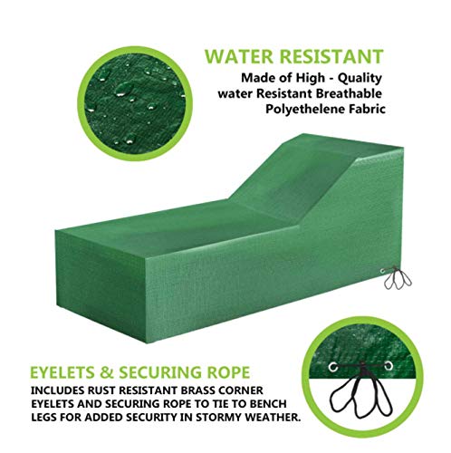 Guilty Gadgets Waterproof Garden Sunbed Cover With Eyelets | Heavy Duty Outdoor Patio Furniture Protection Sheet Weather Resistant Tarp | 75cm x