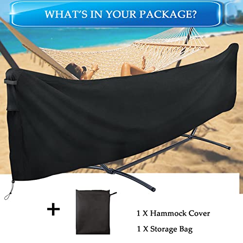 Hammock Cover 340 x 17 x 86 cm, 420D Heavy Duty Oxford Fabric Full Cover, Suitable for Outdoor Garden Hammocks and Double Hammocks with Stand and