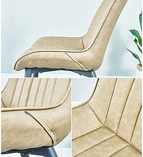 Modern Kitchen Dining Room Chairs PU Leather Dining Chairs Set Of 2 Kitchen Counter Chairs Leisure Living Room Corner Chairs With Metal Legs Seat