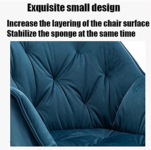 Kitchen Dining Room Furniture Chairs Set Of 2 Velvet Dining Chair Modern Lounge Side Chair Kitchen Living Room Bedroom Armchair (Color : Blue, Si