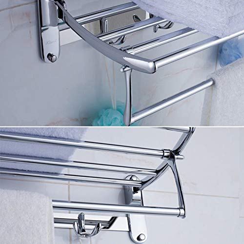 Candora Stainless Steel Wall Mounted Bathroom Towel Rack Brushed Towel Shelf Towel Holder Hotel Rail Shelf Storage Holder