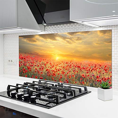 Tulup Splashback - 140x70cm Backsplash Cooker Hob Wall Splashback - Kitchen Wall Panels - Heat Resistant - Toughened/Tempered Safety Real Glass -