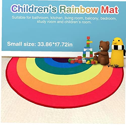 Outdoor Front Door Mats Rainbow Rug Housewarming Doormat Gift Present Dirt-trapper Barrier 18x34 Inch Multicolor