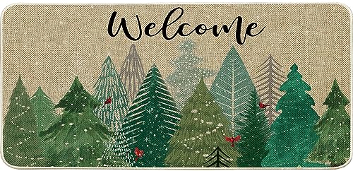 ORTIGIA Christmas Doormat Indoor Outdoor Entrance Winter Xmas Cute Gnomes Door Mats Non-Slip Durable Entrance Mat for Home, Outside Entry, Yard,