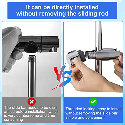 QEIHITYO Hand Shower Holder Adjustable Shower Holder Bracket 18-25 mm Diameter Chrome-Plated + ABS Design Shower Head Holder Easy Installation fo