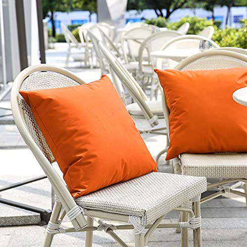 Lewondr Waterproof Outdoor Throw Pillow Cover, 2 Pack Solid PU Coating Throw Pillow Case UV Protection Garden Cushion Cover for Patio Sofa Couch