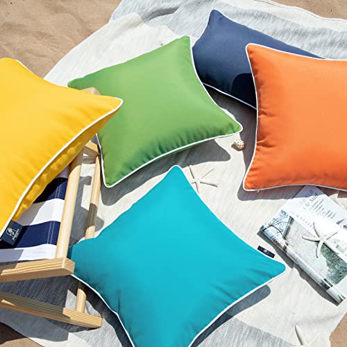 Phantoscope Pack of 2 Outdoor Waterproof Throw Pillow Covers Decorative Square Outdoor Pillows Cushion Case Patio Pillows for Couch Tent Sunbrell