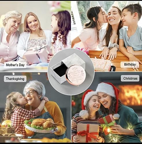 Compact Mirror for Her Inspirational Gifts for Women Friends Engraved Makeup Mirror for Her (Rose Gold)
