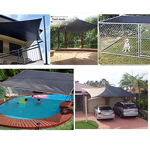 HH-LIFE Black Sun Mesh 80% Sunblock Shading Net with Grommets Shade Cloth for Greenhouse, Parking Shed, Garden Yard or Kennel (10x10ft/3x3 M)