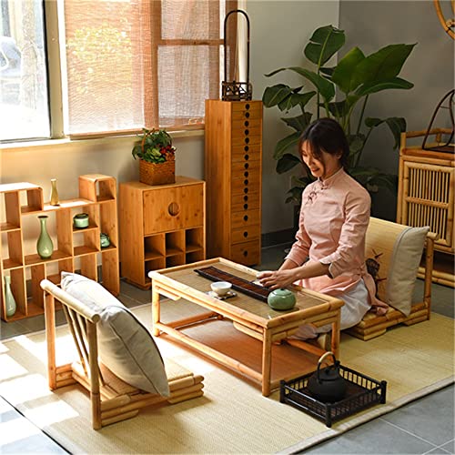 JJZXD Rattan Chair Tatami Living Room Furniture Legless Floor Chair Rattan Hand Crafted
