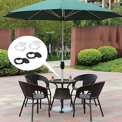 MORJCG 4Pcs Patio Table Umbrella Hole Ring, Parasol Hole Ring, Plastic Patio Table Umbrella Hole Rings and Caps, Hole Ring Plug and Cap Set for O