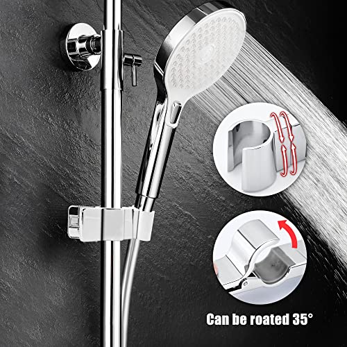 Shower Head Holder Clamp 35°Rotation Adjustable Shower Head Bracket No Drilling Universal 20-29mm Shower Holder Bracket Replacement for Bathroom