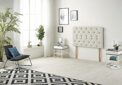 Somnior Beds Bed Centre Premier Small Single 82cm Plush Ivory Headboard With Wooden Struts