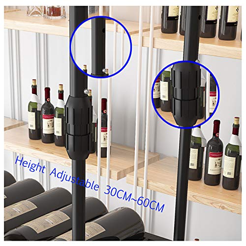 EMISOO Wine Rack Wall Mounted - Wall Mounted Iron Wine Rack, Adjustable Height, Ceiling Mounted Hanging Wine Bottle Holder, Champagne Glass Rack,