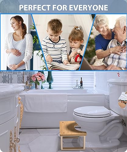 Ergonomic Bathroom Toilet Stool for Healthier Bowel Movements - Easy-to-Use Poop Stool Improves Digestion and Reduces Constipation Comfort Suitab