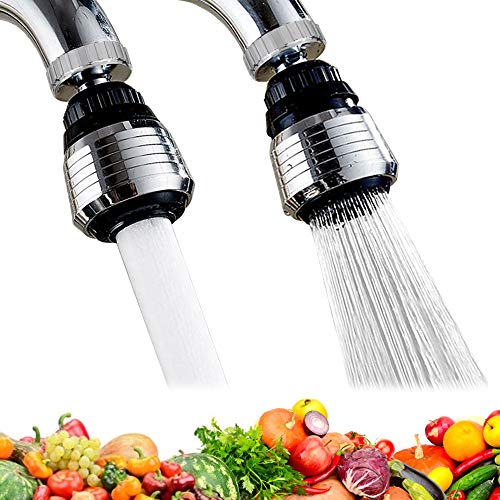 KBNIAN 2 Pcs Kitchen Tap Spray Head,Universal Adjustable 360 Degree Kitchen Tap Aerator Faucet Tap Aerator 2 Modes (Shower and Jet) Faucet Spraye