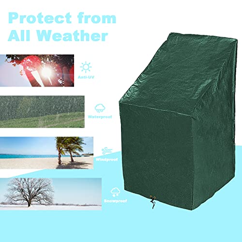 RICHIE Garden Stacking Chair Cover, Outdoor Garden Chair Covers Waterproof Reclining Chair Cover, Patio Chair Covers 68x96x110/150cm, Anti-UV All