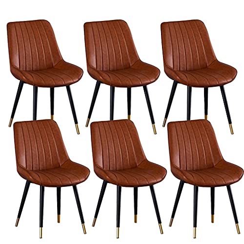 Kitchen Dining Room Furniture Chairs Dining Chairs Set Of 6 Kitchen Chairs with PU Cushion Seat Back, Modern Mid Century Living Room Side Chairs