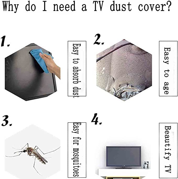 Qvo Sunflower Picture TV Cover Wall Hanging/Curved Screen/LCD TV Dust Cover 32/55/85in Living Room And Bedroom Decoration,Home Accessories(Size:5