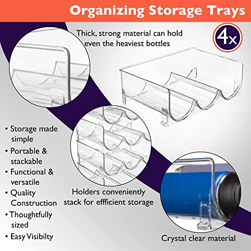 CLEARSPACE Water Bottle Organizer/Holder– Perfect for Pantry, Home Storage, Kitchen Countertop Organization (4 Pack)