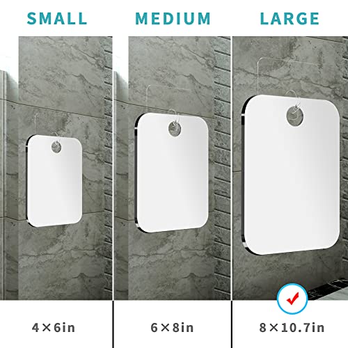 Shatterproof Shower Mirror Fogless For Shaving Mirror (Medium,2 Pack,8"x6")80% Cheaper Than Original,Unbreakable Deluxe Plexiglass Makeup Travel