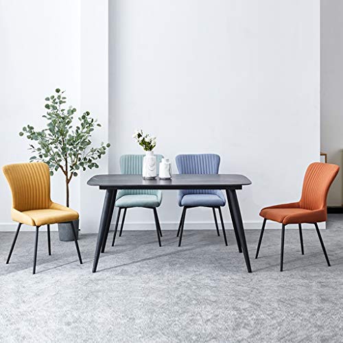 Modern Kitchen Dining Room Chairs Technology Cloth Dining Chairs Low-Back Upholstered Accent Chairs With Metal Legs For Living Room Leisure Chair