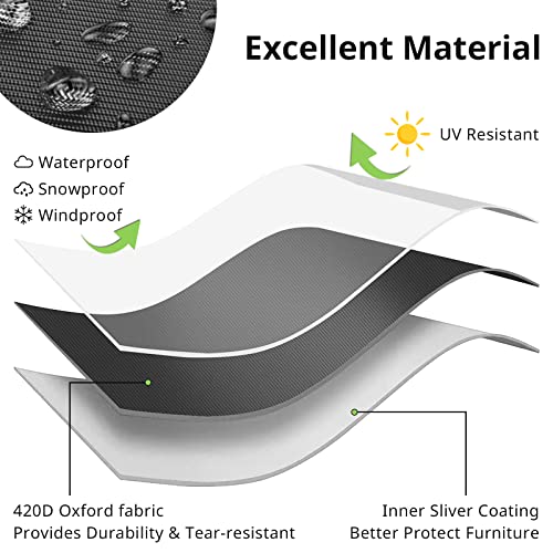 csvictory Garden Furniture Cover,Garden Table Cover420D Heavy Duty Anti-Tear Oxford fabric Waterproof, Windproof, Anti-UV,Outdoor Patio Table Cov
