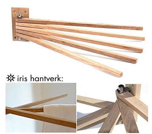 Iris Hantverk Oak Wood Towel Rail Dryer - Holds 5 Towels