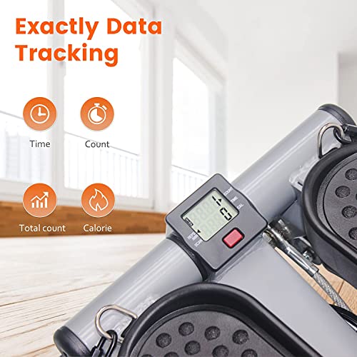 Niceday Mini Stepper Exercise Machine, Steppers with Resistance Bands, Step Machine Exerciser for Home, Up-Down Stepper with LCD Monitor, Space S