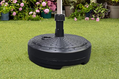 Large 40cm Plastic Garden Rattan Parasol Base Umbrella Stand 18 Litres = 18kg