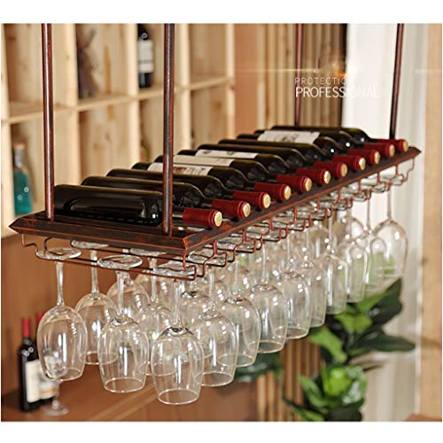 Ceiling Wine Rack Vintage Wrought Iron Wine Rack Glass Wine Glass Holder Household Goblet Rack - Restaurant Kitchen Bar Decoration Storage Rack A