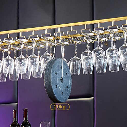 SUCHETA Hanging Wine Rack Wine Glass Holder, Ceiling Decoration Stemware Holder, for Bars, Restaurants, Kitchens Wine Bottle Rack/Shelf, Adjustab