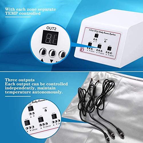 HUANGXING - Beauty Weight Loss Blanket, Sweat Steaming Body Shaper Blanket 3 Zones Digital Far Infrared (FIR) Heat Sauna Slimming Blanket Detox T