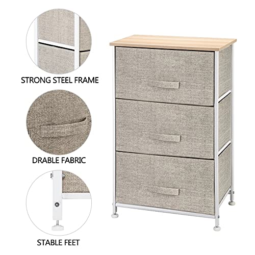 N/A 3 Layers Fabric Drawer Nightstand Organizer Closet Storage Non-woven Chest Of Dresser Sundries Cabinet Home Bedroom Furniture