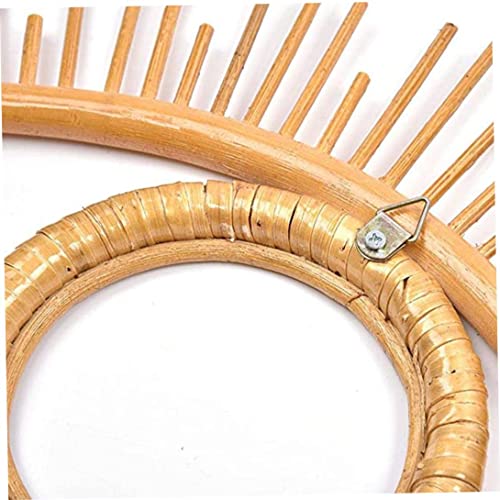 Rattan Mirror Frame Rattan Wall Mirror Frame Wall Hanging Decoration Eye Art Decor Pendant For Living Room Bedroom