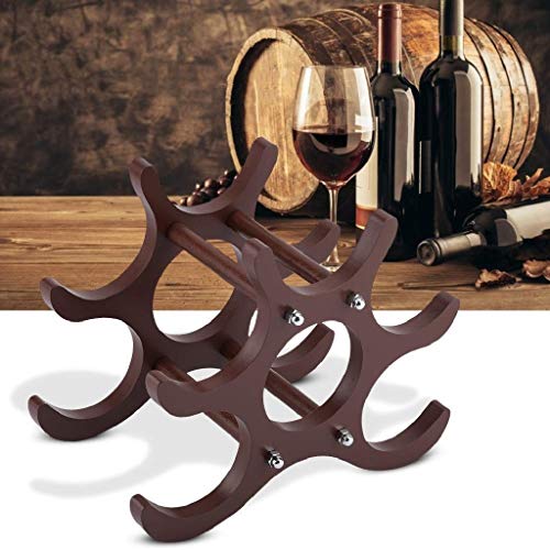 DLOETT Wooden Wine Rack- Stores Bottles of Wine - Sleek and Chic Looking - Minimal Assembly Required (Brown)