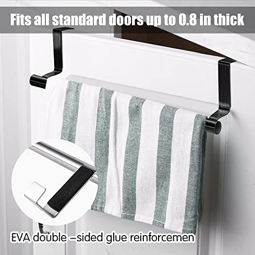 Over the Door Towel Rail, No Drilling Kitchen Towel Holder with Protective Pads, Anti Slip Over the Cabinet Towel Holder Towel Rack for Kitchen B