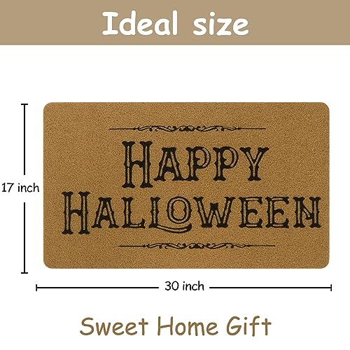 OJIA Happy Halloween Door Mat 30" x 17", Non-Slip Front Door Mat Outdoor Entrance, Non-Shedding Fall Door Mat Funny Outdoor Indoor Door Mats Porc