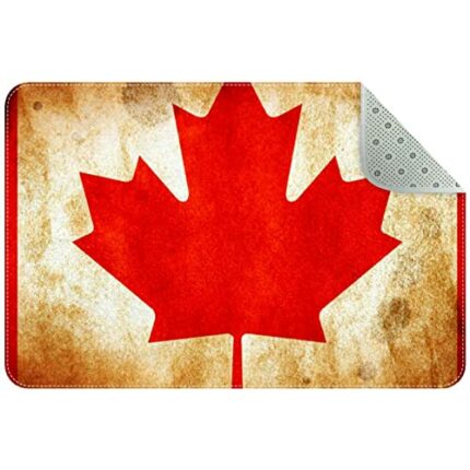 VBFOFBV Door Mat, Outdoor Indoor Doormat, Durable Floor Mat Non Slip Rug, Front Doormat for Entryway, Patio, Canadian Maple Leaf Vintage Pattern
