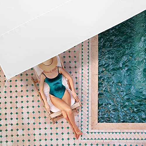 Relaxdays Rectangular Sun Shade Sail 2.5 x 3.5 m Water Resistant UV Resistant with Guy Ropes Patio Balcony White