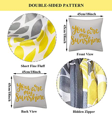 LANKOER Set of 4 Decorative Cushion Covers 45x45cm, Soft Polyester Square Throw Pillow Covers, Perfect to Outdoor Patio Garden Blench Living Room