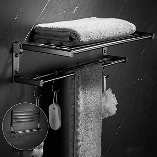 HIGOH Towel Racks,Towel Rail for Bathroom,All Copper Solid Hand Towel Holder,Simple Modern Bathroom Shelf,Toilet Toilet Towel Rail/Folding Towel