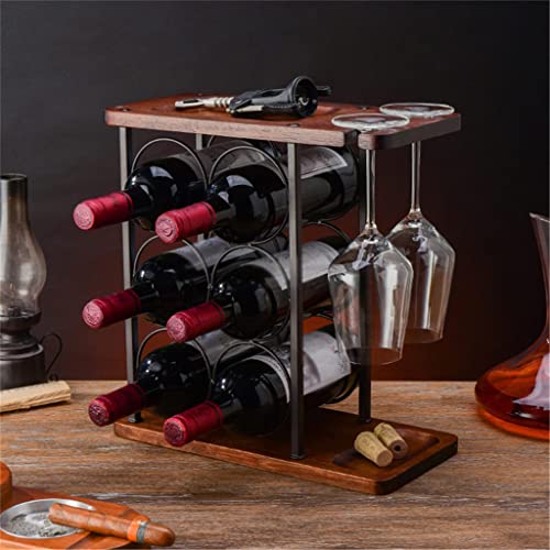 LUKEO Wine Bottle Rack Wrought Iron European Creative Wine Rack Wine Bottle Storage Rack Practical Ornaments