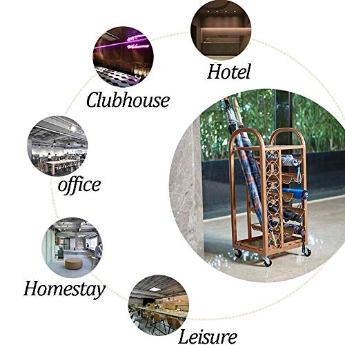 MiroDo Umbrella Stands Umbrella Stand Metal Removable Pulley Drip Tray Hotel Company Home Large Capacity Storage Rack Walking Stick Storage Bin S