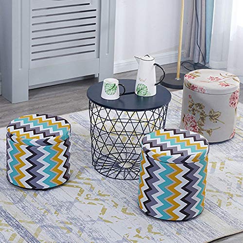 LUKEO Fabric Storage Stool Fashion Table Stool Small Creative Vanity Chair Minimalist Kids Toy Storage Furniture Bench